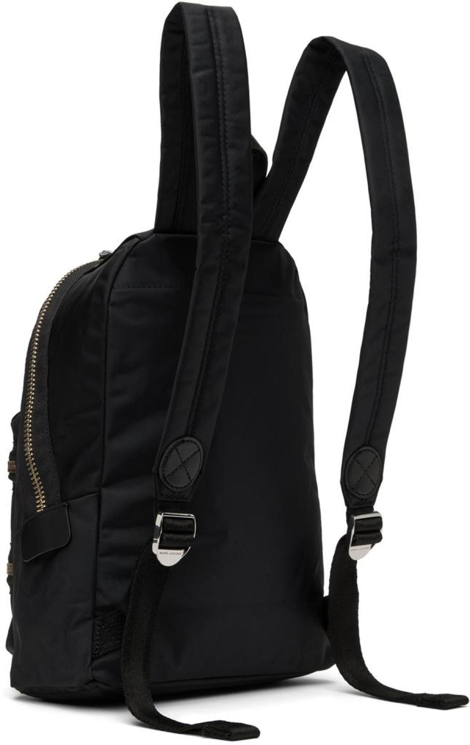 Black 'The Biker Nylon Medium' Backpack