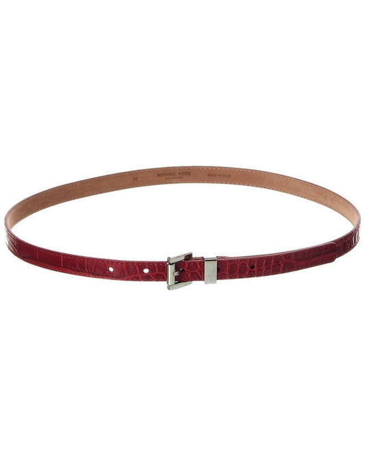 Michael Kors Collections Croc-Embossed Leather Waist Belt