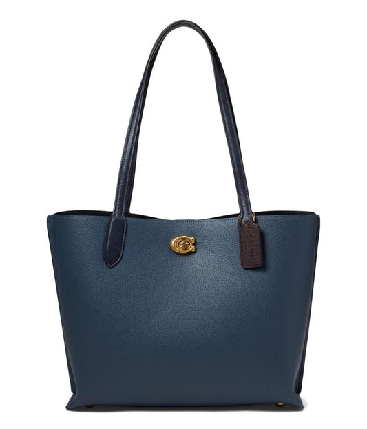 Color-Block Leather Willow Tote