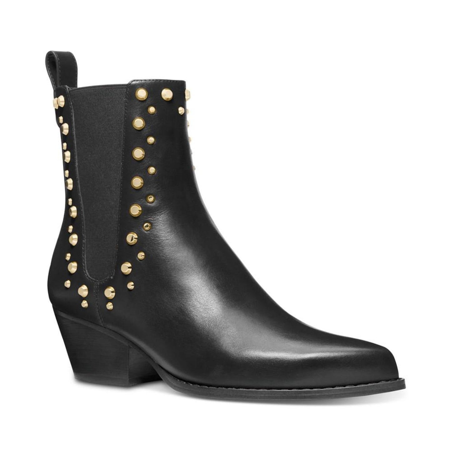 Women's Kinlee Leather Studded Pull-On Chelsea Booties