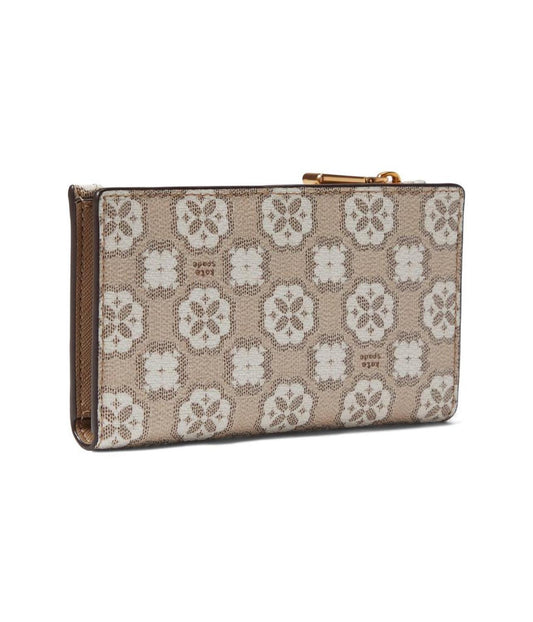 Spade Flower Monogram Coated Canvas Small Slim Bifold Wallet