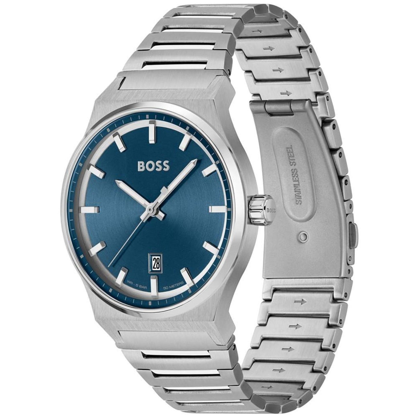 Men's Candor Quartz Basic Calendar Stainless Steel Watch 41mm