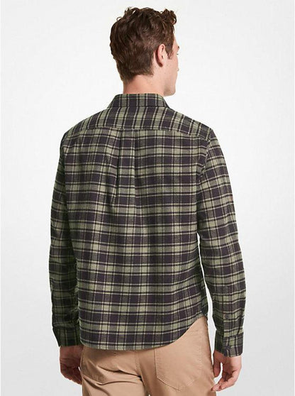 Slim-Fit Plaid Cotton Flannel Shirt