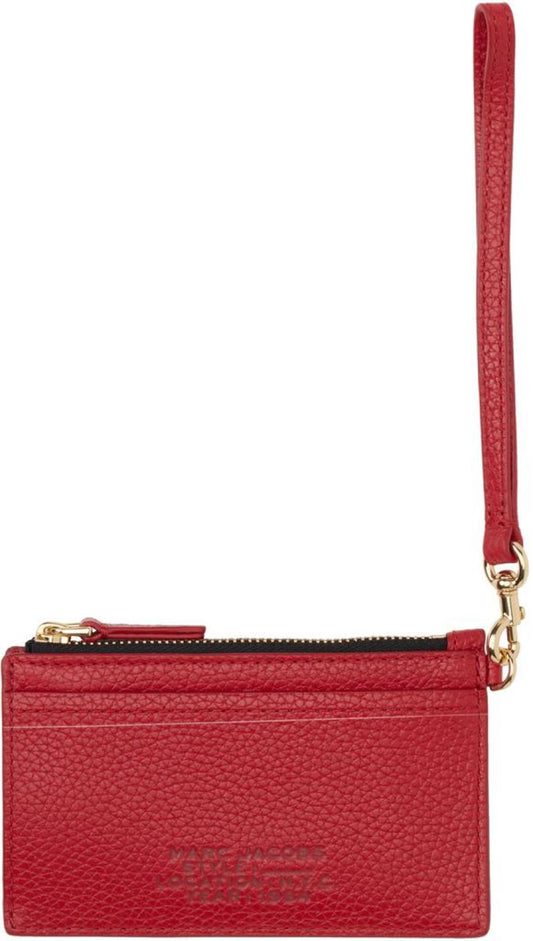 Red 'The Leather Top Zip Wristlet' Wallet