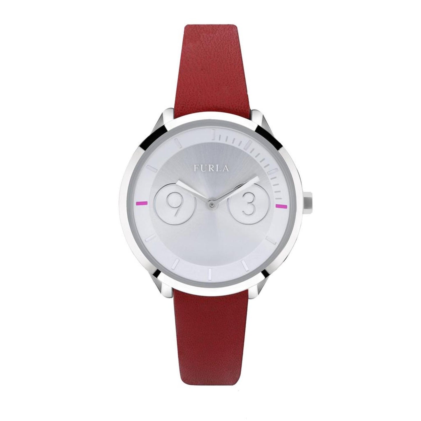 Furla Women's Metropolis Silver Dial Calfskin Leather Watch