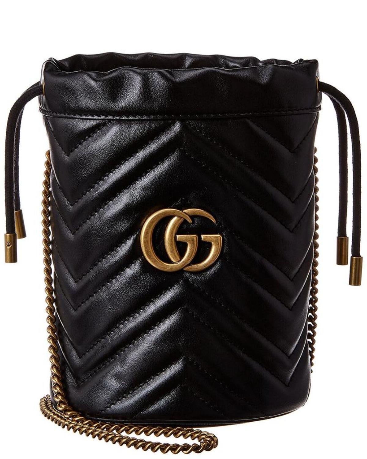 Gucci GG Marmont Mini Matelasse Leather Bucket Bag