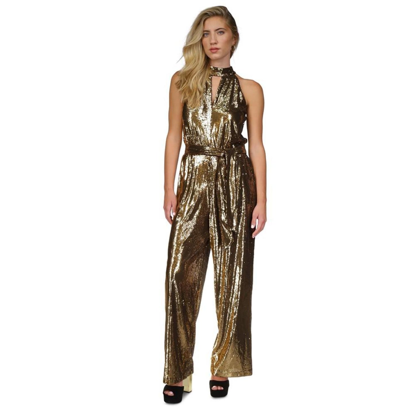 Women's Sequined Halter Jumpsuit