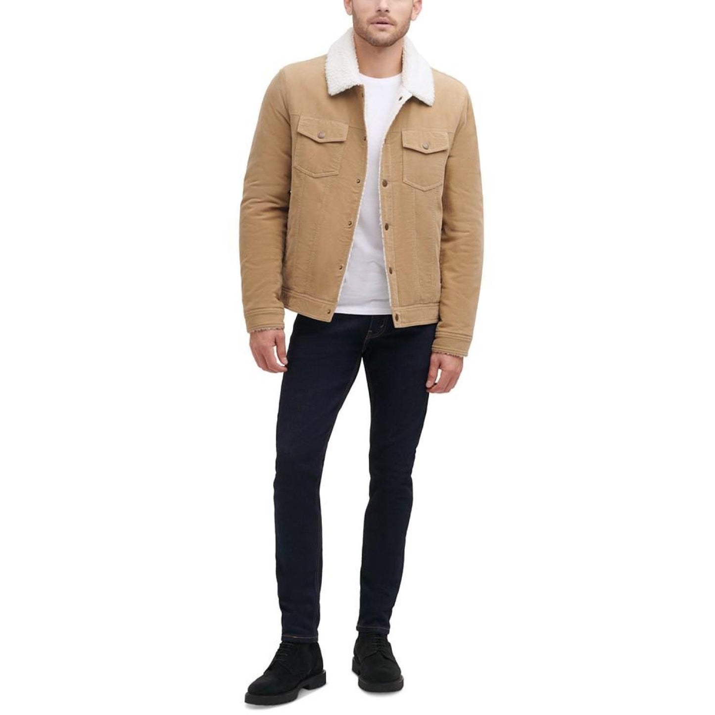 Men's Corduroy Bomber Jacket with Sherpa Collar