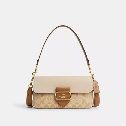 Coach Outlet Morgan Shoulder Bag In Blocked Signature Canvas