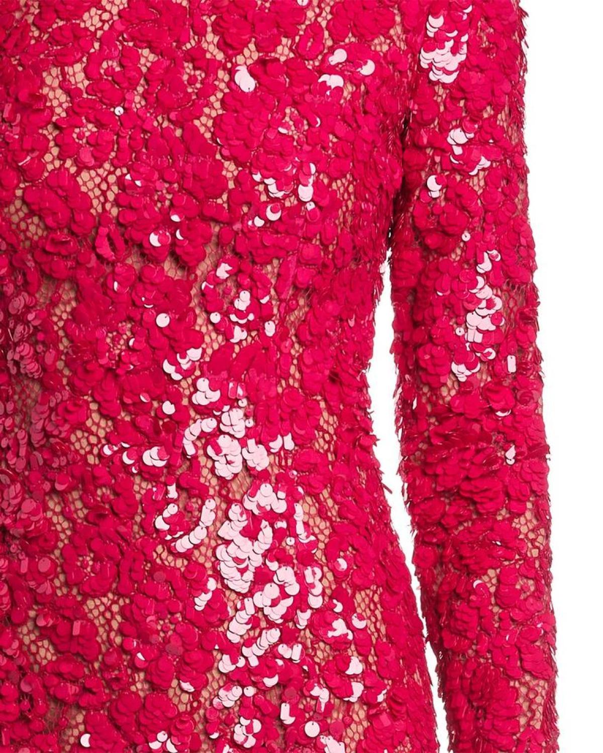 Michael Kors Collection Sequin Lace Silk-Lined Midi Dress