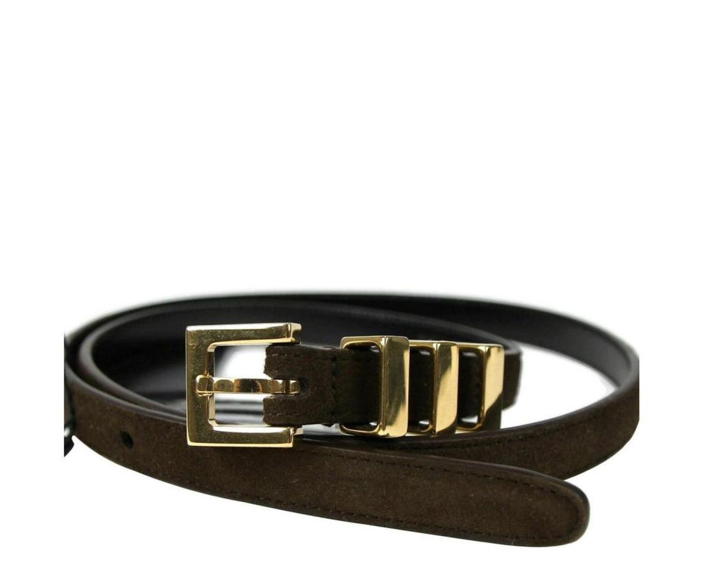 Saint Laurent Unisex Suede Leather Classic Passants Belt