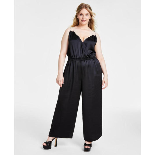 Plus Size Rhinestone-Strap Jumpsuit