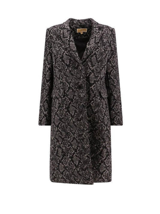 Michael Michael Kors Single Breasted Snake Jacquard Coat