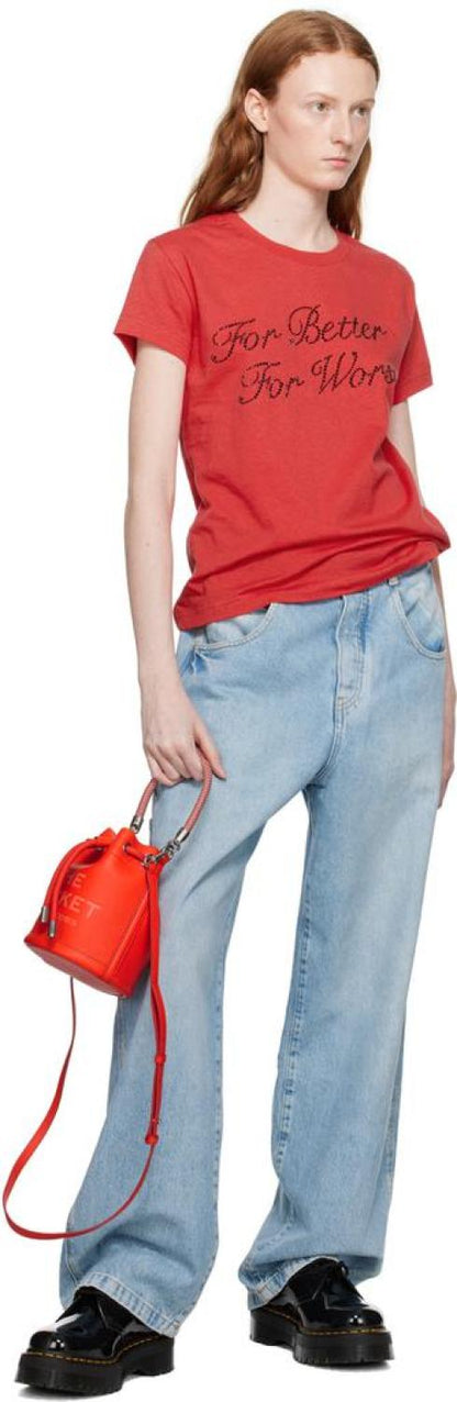 Orange 'The Leather Mini Bucket' Bag