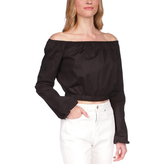 Women's Poplin Off-The-Shoulder Top