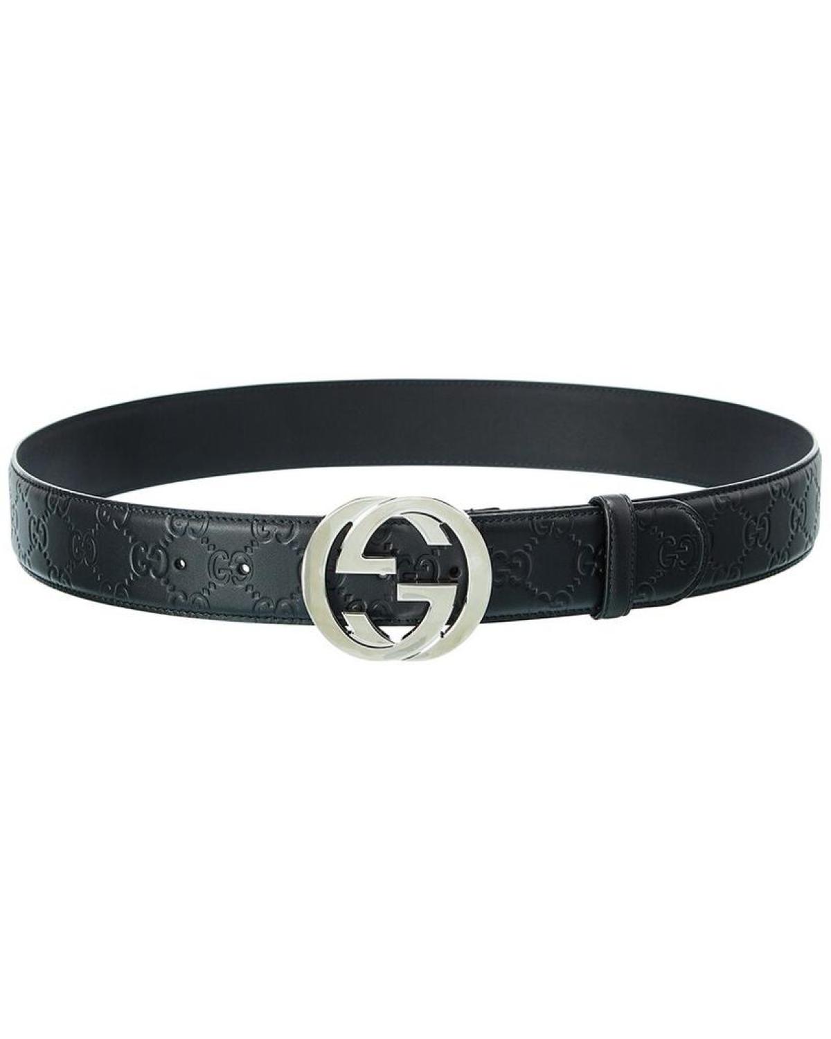 Gucci Unisex Signature Leather Belt