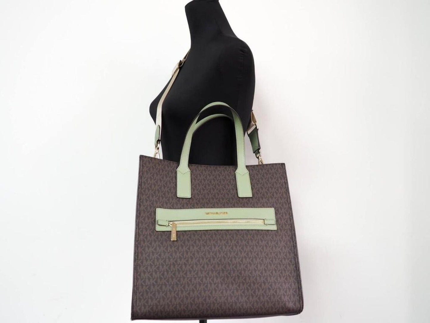 Michael Kors Kenly Large  PVC  Sage North South Tote Computer Women's Handbag