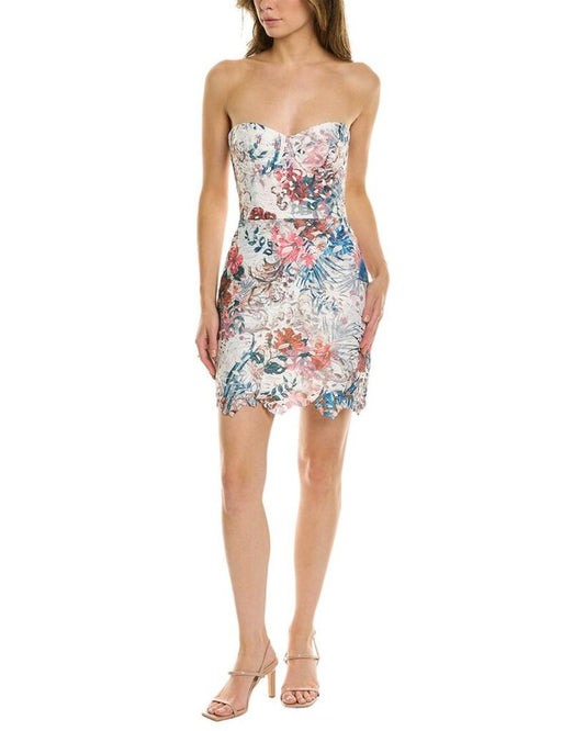 Marchesa Notte Sleeveless Floral Dress