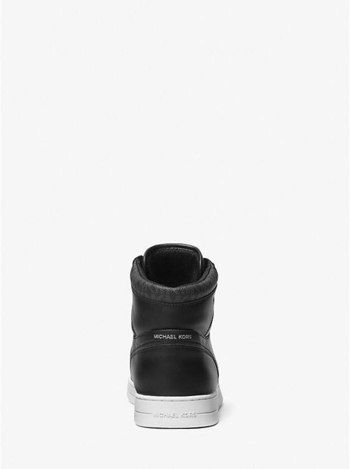 Jacob Leather and Signature Logo High-Top Sneaker