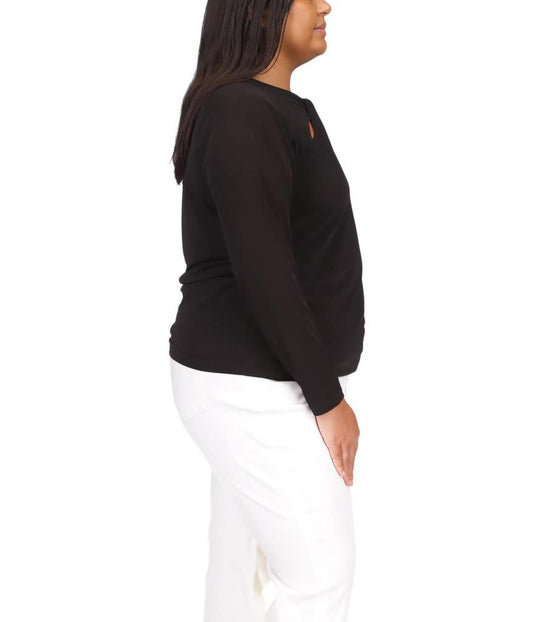 Plus Size Twist Keyhole Top