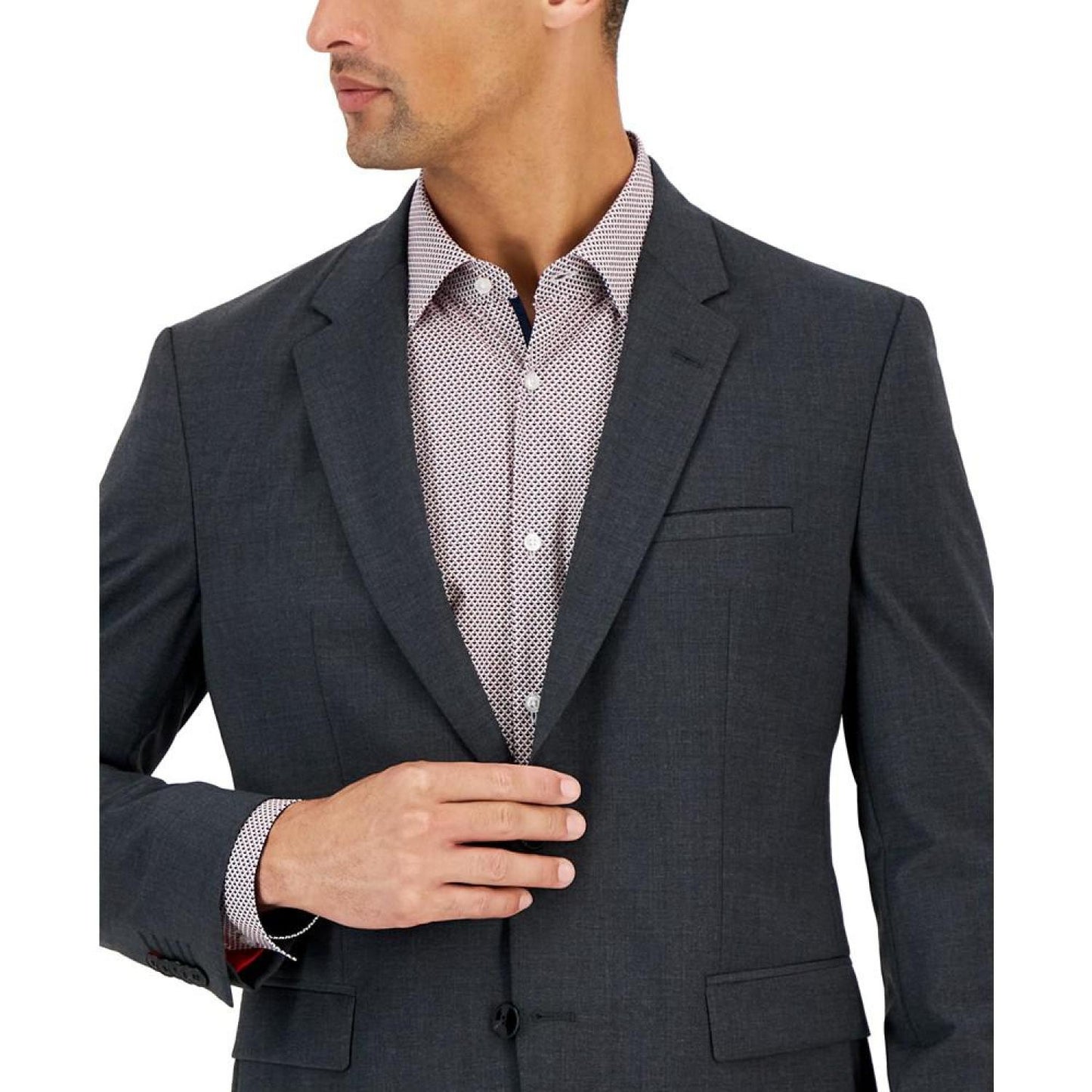 Men's Modern-Fit Solid Wool Blend  Suit Jacket