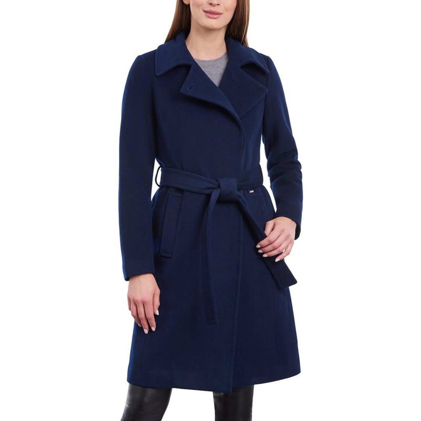 Women's Wool Blend Belted Wrap Coat