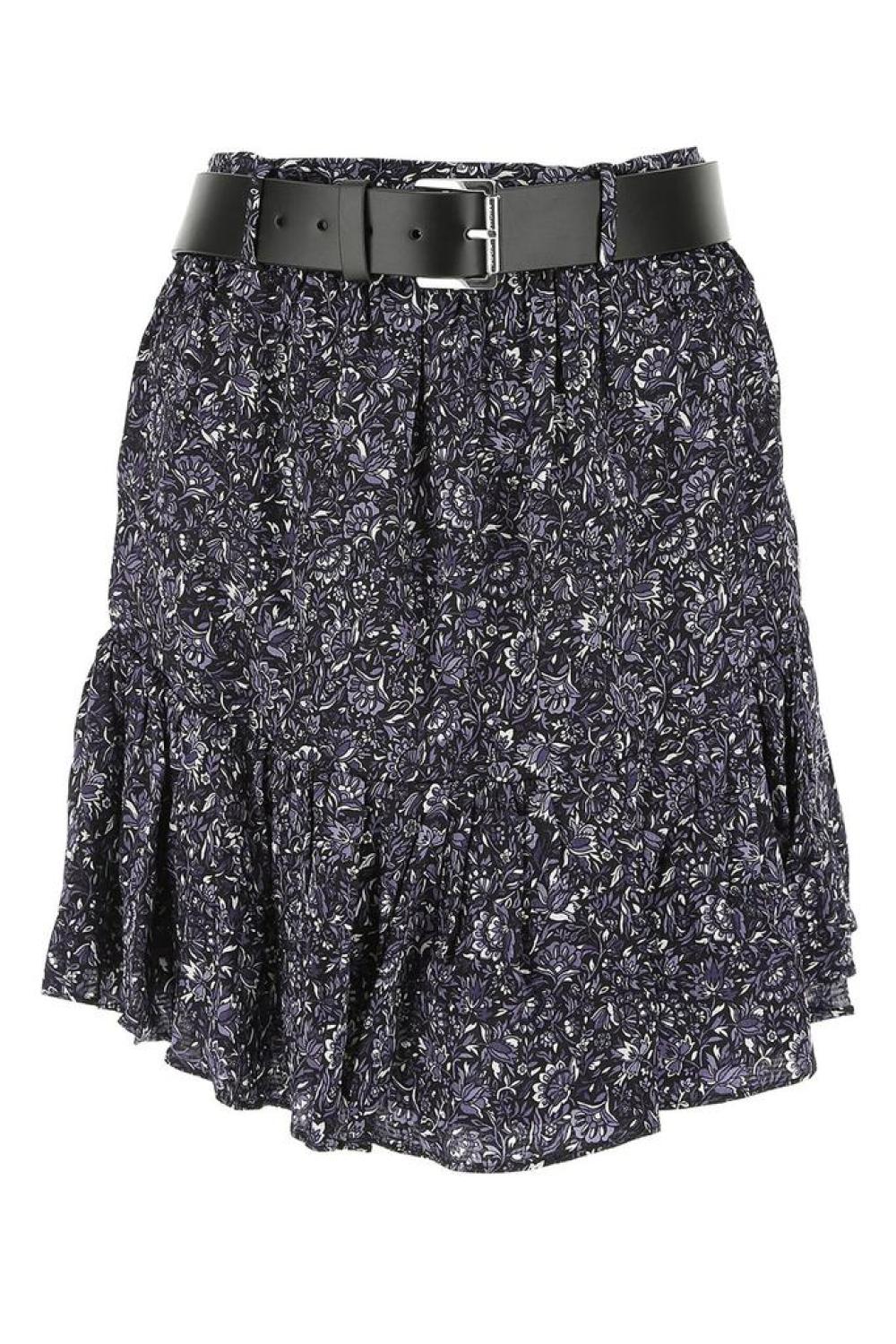 Michael Michael Kors Floral Hammered Ruffled Mini Skirt