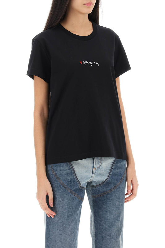 Stella mccartney t-shirt with embroidered signature