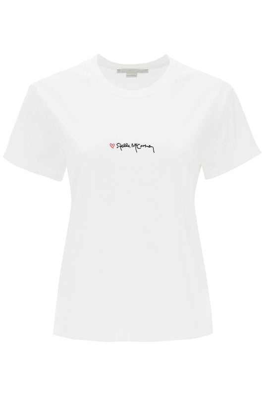 Stella mccartney t-shirt with embroidered signature