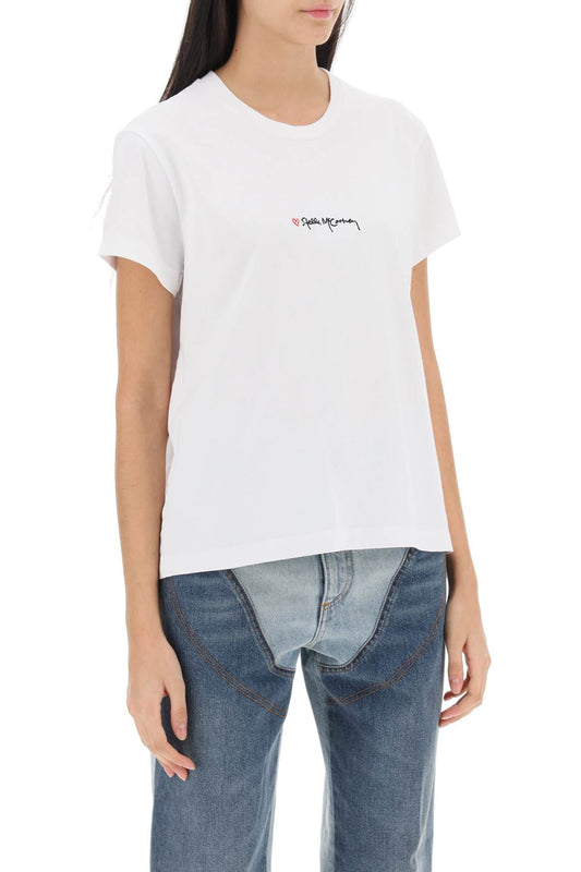 Stella mccartney t-shirt with embroidered signature