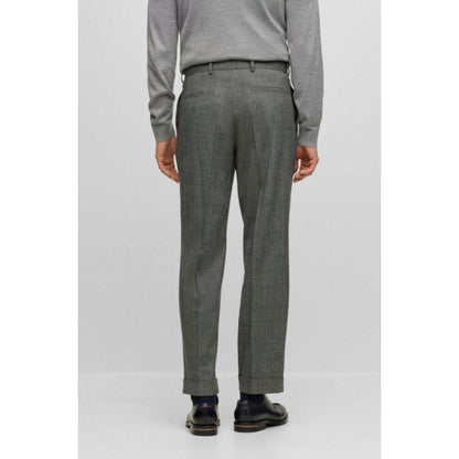 Relaxed-fit trousers in checked stretch wool