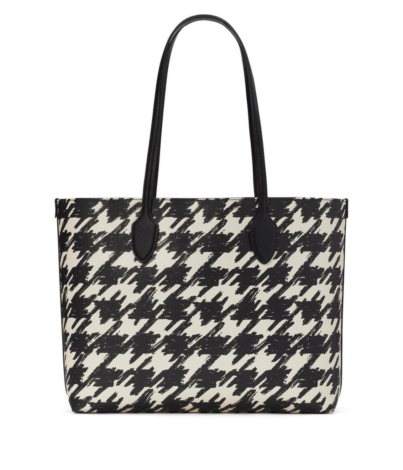 Bleecker Painterly Houndstooth Printed PVC Large Tote