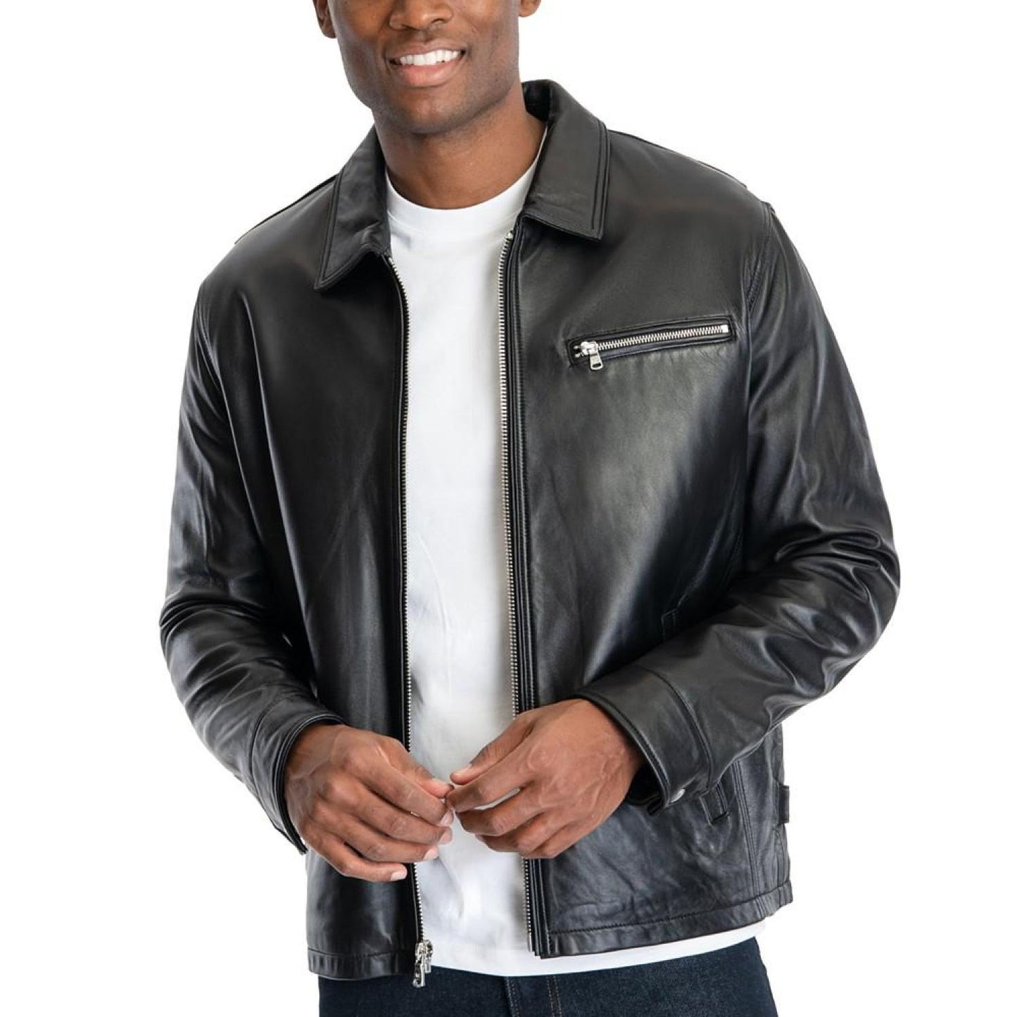 Men's James Dean Leather Jacket, Created for Macy's