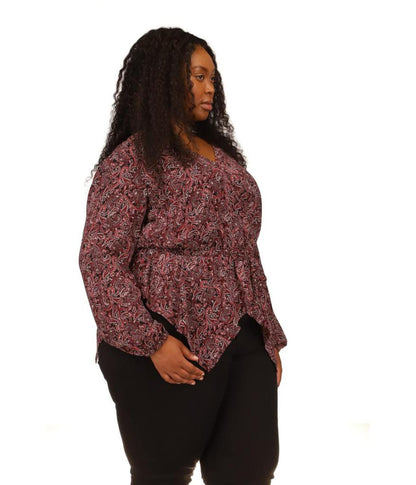 Plus Size Pop Lux Paisley Wrap Top