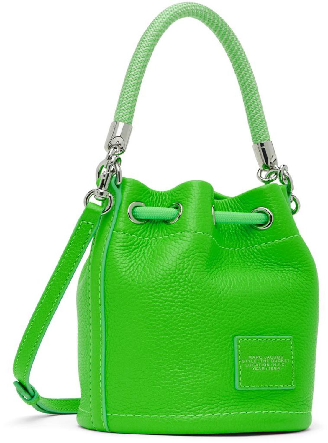 Green 'The Leather Mini Bucket' Bag