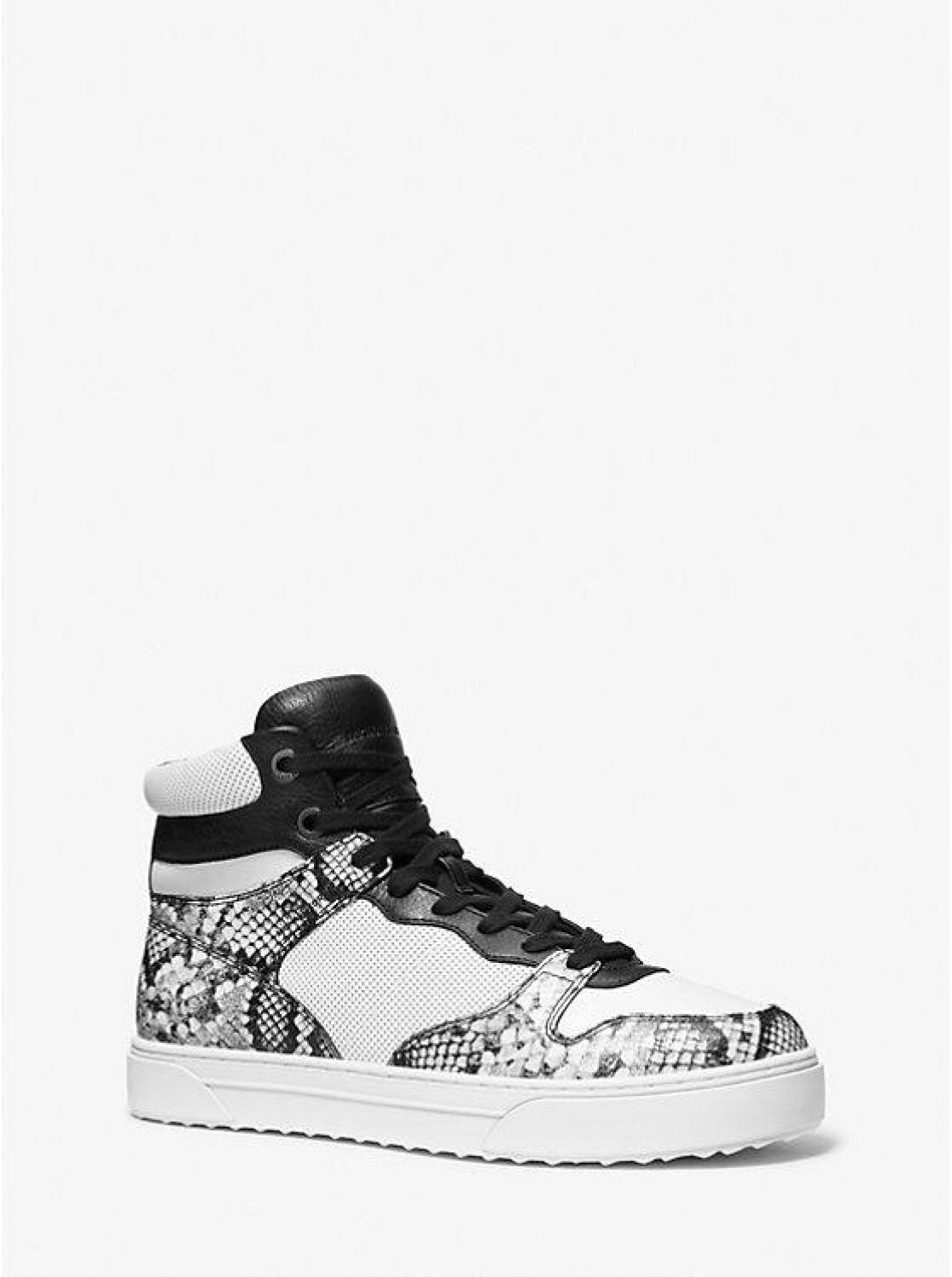 Barett Snake Embossed Leather High-Top Sneaker