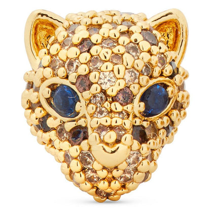 Gold-Tone Winter Carnival Pavé Leopard Stud Earrings