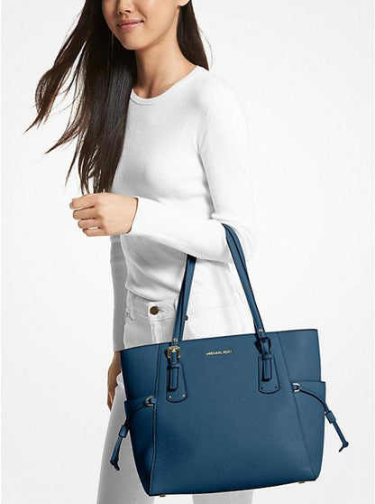 Voyager Small Pebbled Leather Tote Bag