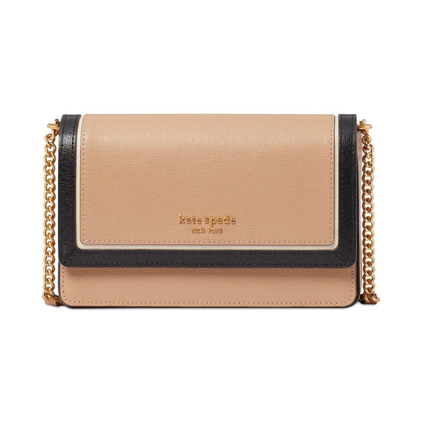 Morgan Colorblocked Saffiano Leather Flap Chan Wallet