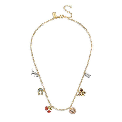 Faux Stone and Imitation Pearl Signature Charm Necklace