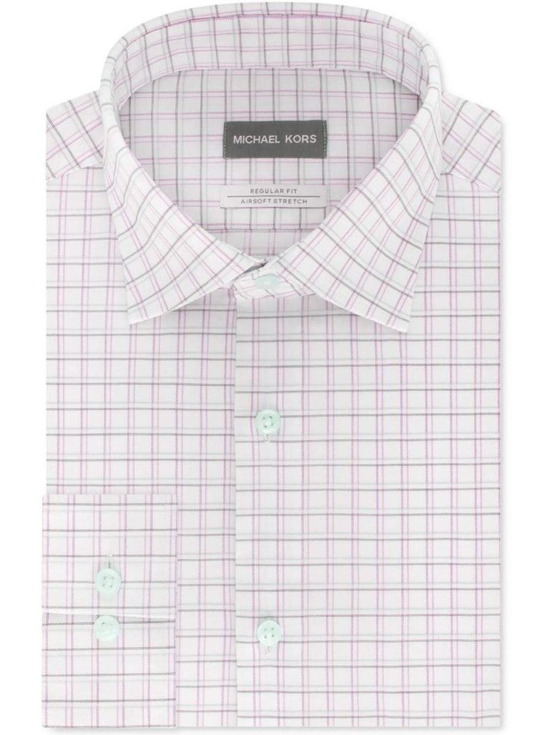 Mens Regular Fit Button Front Dress Shirt