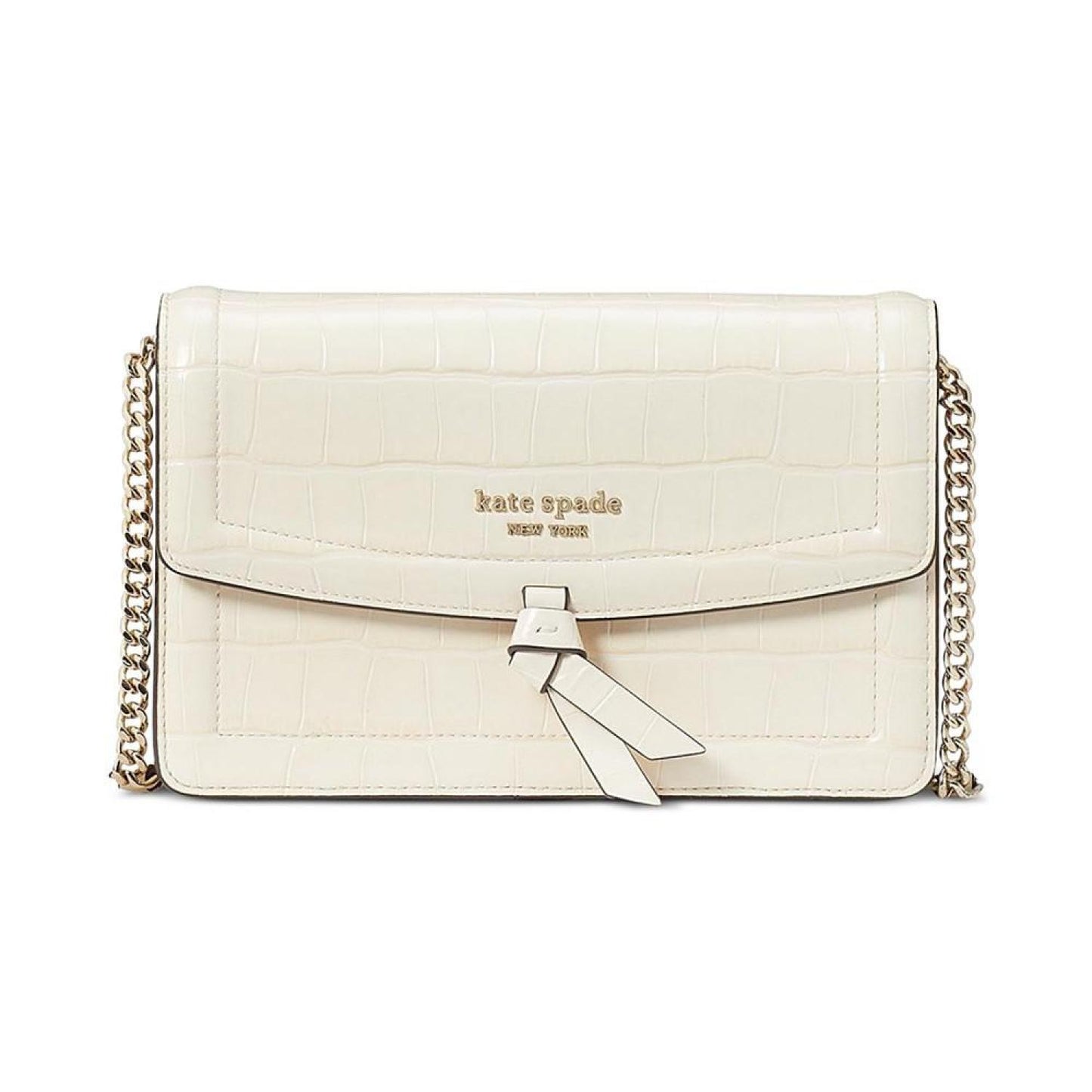 Knott Croc Embossed Leather Flap Mini Crossbody