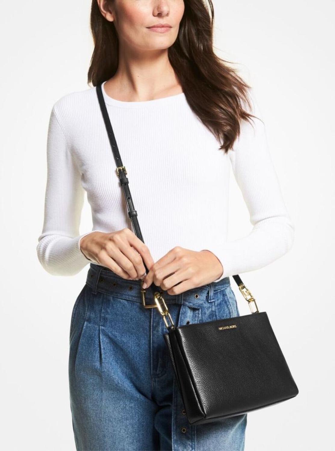 Michael Kors Trisha MK Signature Leather Crossbody Bag