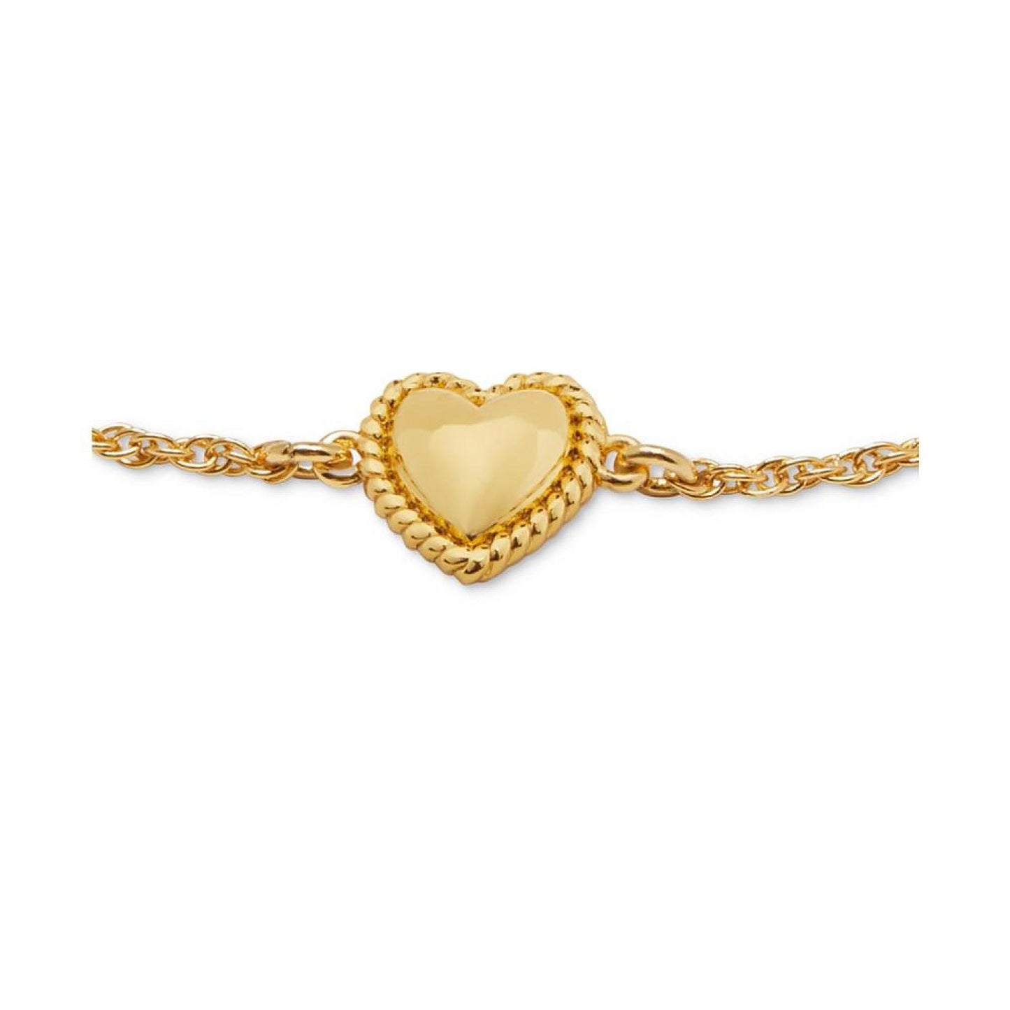 Gold-Tone Heart Charm Link Bracelet