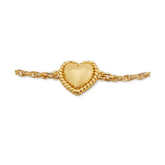 Gold-Tone Heart Charm Link Bracelet