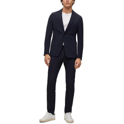 Men's Slim-Fit Jacket in Micro-Patterned Performance-Stretch Jersey