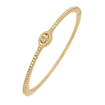 Signature Logo Pave Hinged Bangle Bracelet