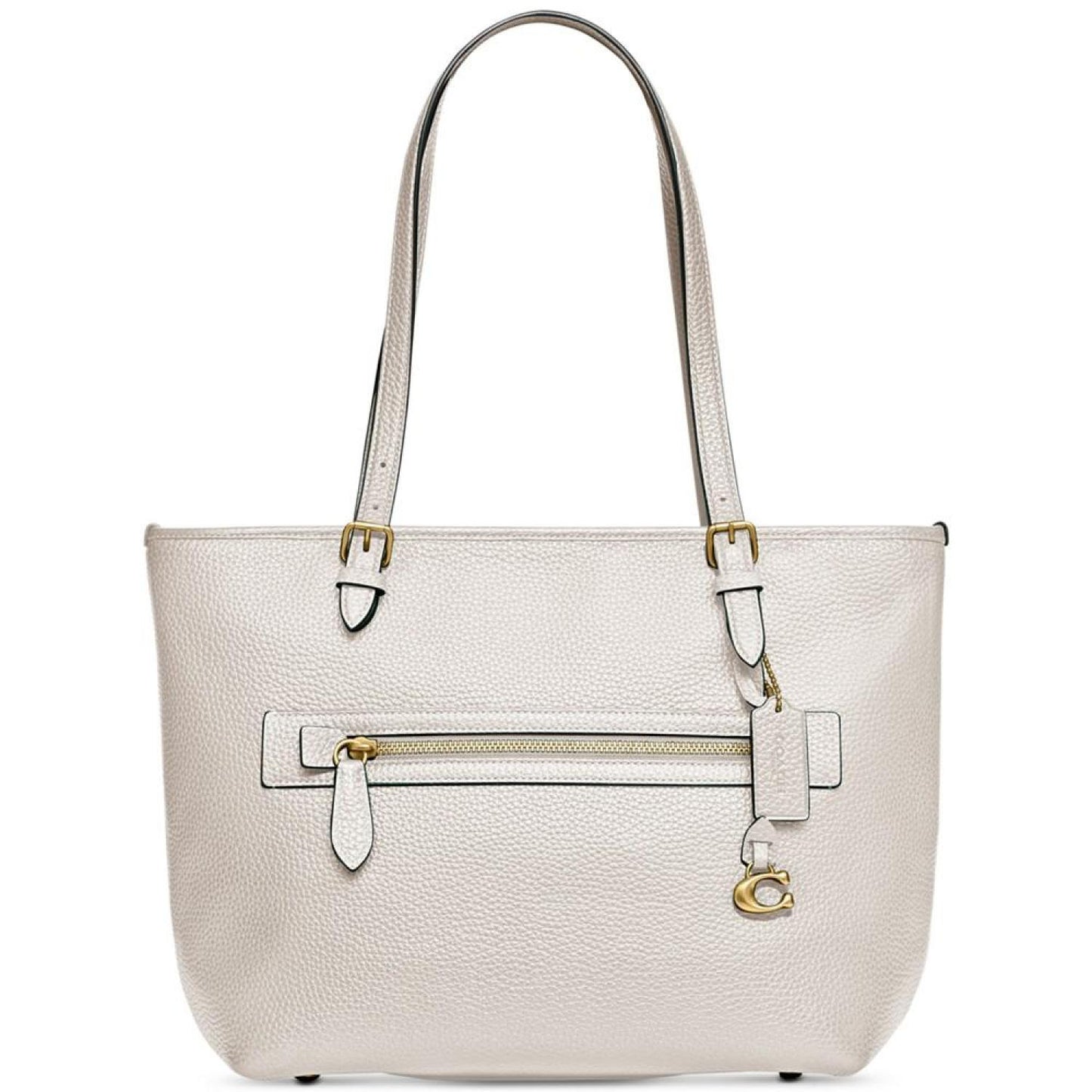 Polished Pebble Leather Taylor Tote with C Dangle Charm