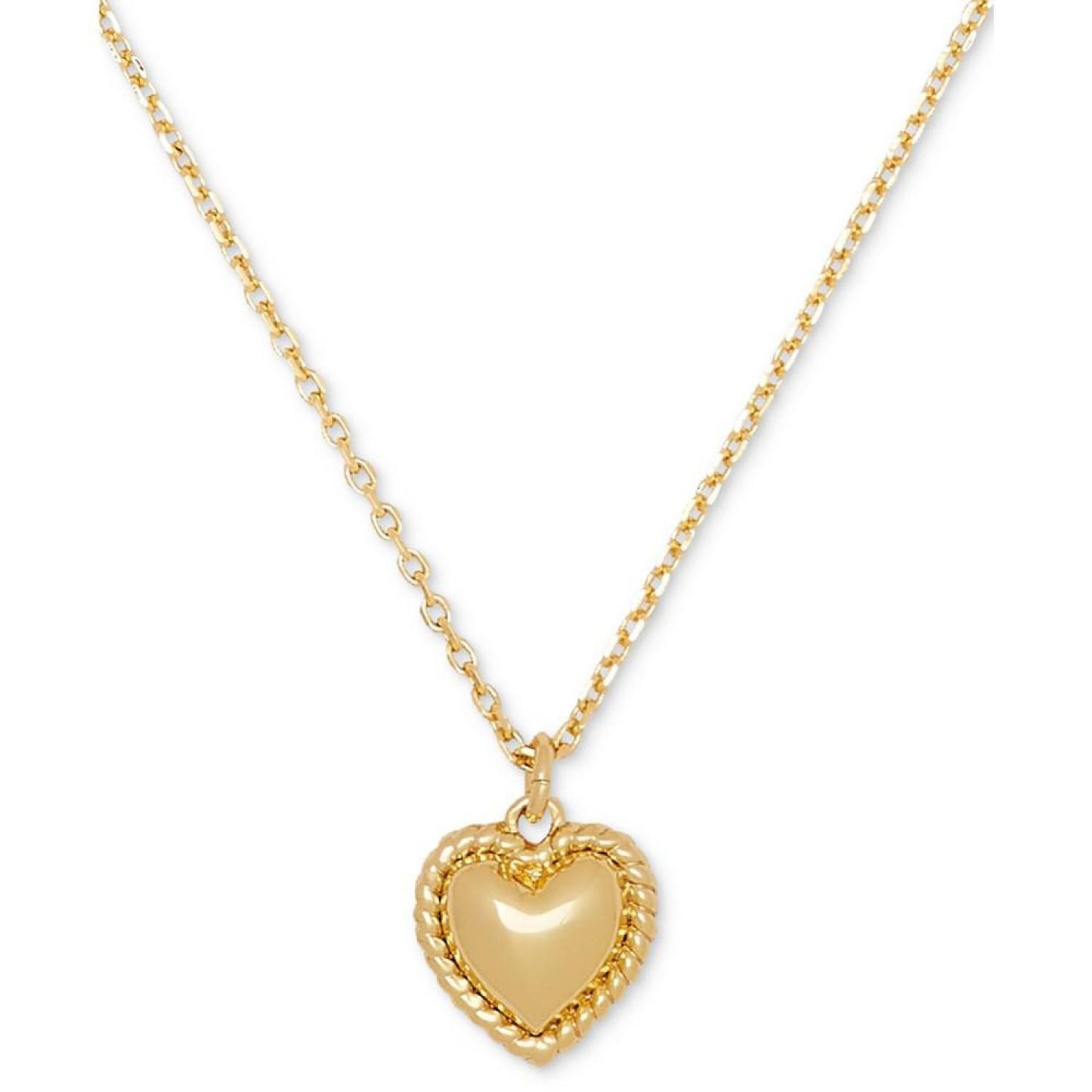 Twisted Frame Heart Pendant Necklace, 16" + 3" extender