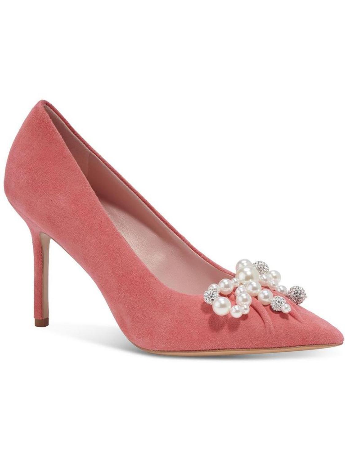 Elodie High Womens Satin Embellished Pumps